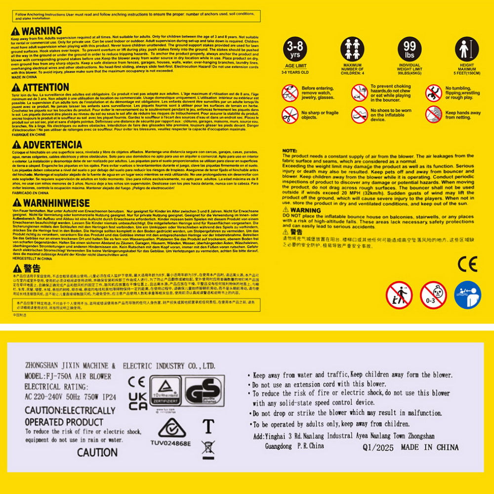 Kids Inflatable Pool Water Slide Cannon Splash Park Toss Game 408X386CM