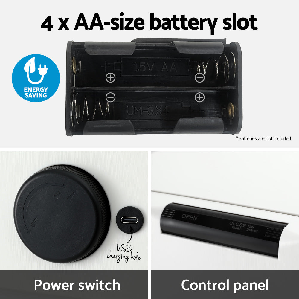 Devanti 50L Sensor Bin Motion Rubbish Bins Kitchen Automatic Trash Can White