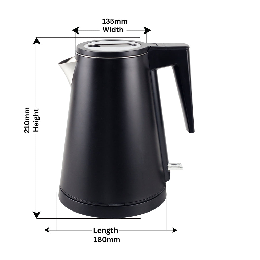 0.8L Stainless Steel Kettle - Black
(Double Layer)