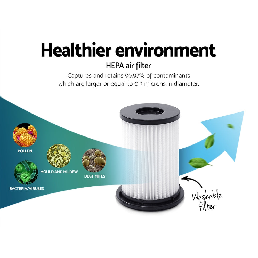 Devanti Stick Vacuum Cleaner Cordless HEPA Filter Purple 150W