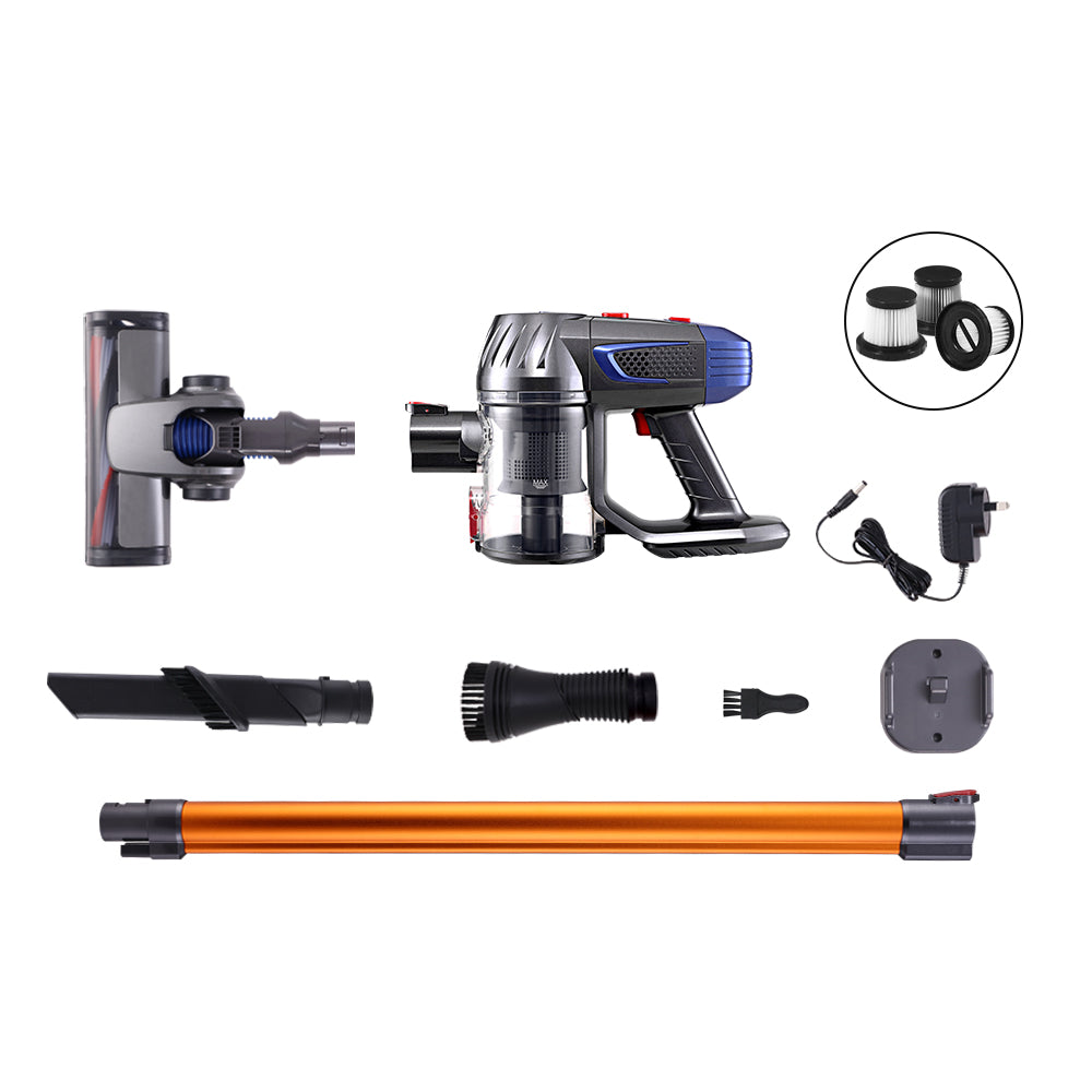 Devanti Stick Vacuum Cleaner Cordless HEPA Filter Gold 150W