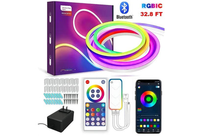 Bluetooth/Rgbic LED Neon Light Strip/32.8Ft/Music Sync