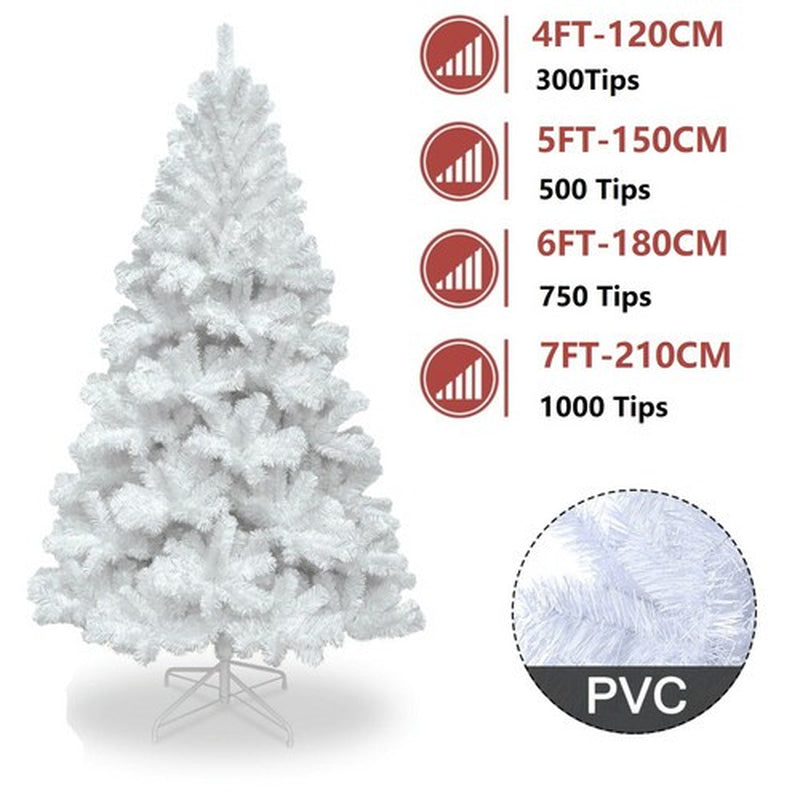 4/5/6/7FT Christmas Tree Green White Xmas Trees Decorations /W LED Fairy Lights