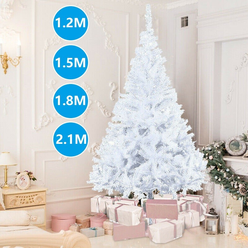 4/5/6/7FT Christmas Tree Green White Xmas Trees Decorations /W LED Fairy Lights