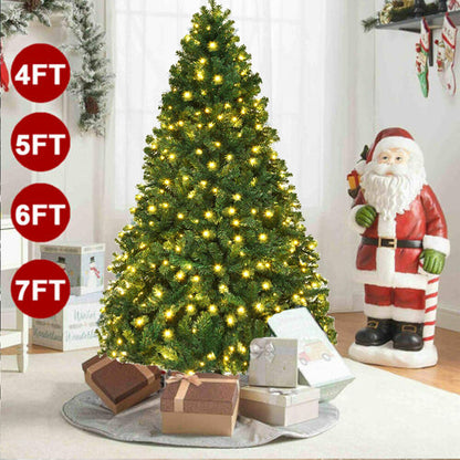 4/5/6/7FT Christmas Tree Green White Xmas Trees Decorations /W LED Fairy Lights