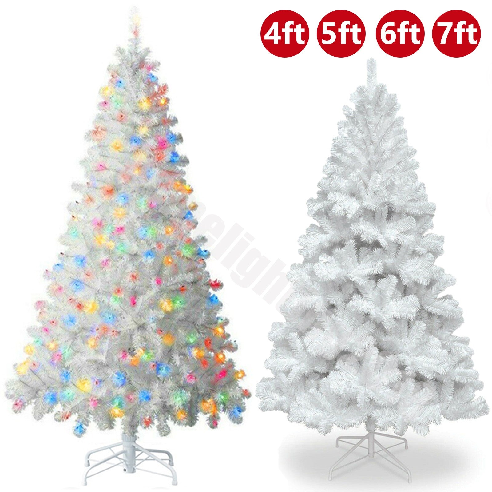 4/5/6/7FT Christmas Tree Green White Xmas Trees Decorations /W LED Fairy Lights