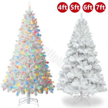 4/5/6/7FT Christmas Tree Green White Xmas Trees Decorations /W LED Fairy Lights