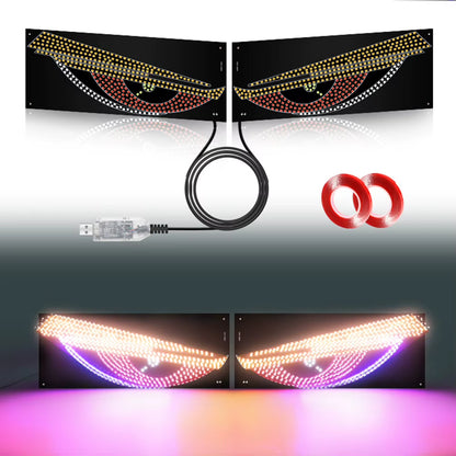 LED Car Dynamic Devil Eye Light Car Windshield Devil Eye Light Car Demon Eyes Flexible Display Screen Light for Car Windows