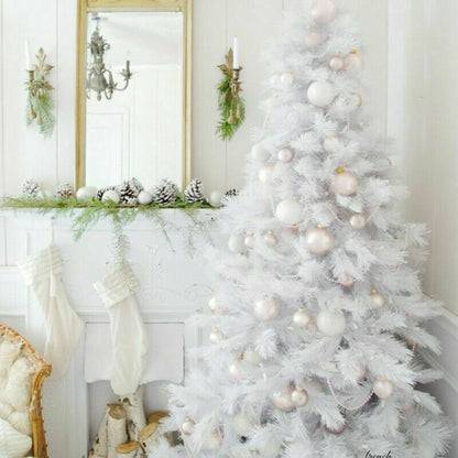 4/5/6/7FT Christmas Tree Green White Xmas Trees Decorations /W LED Fairy Lights