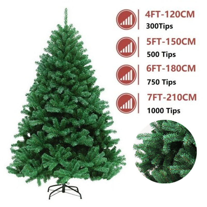 4/5/6/7FT Christmas Tree Green White Xmas Trees Decorations /W LED Fairy Lights