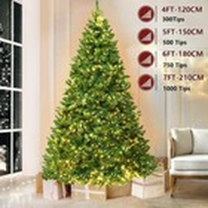 4/5/6/7FT Christmas Tree Green White Xmas Trees Decorations /W LED Fairy Lights