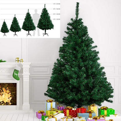 4/5/6/7FT Christmas Tree Green White Xmas Trees Decorations /W LED Fairy Lights