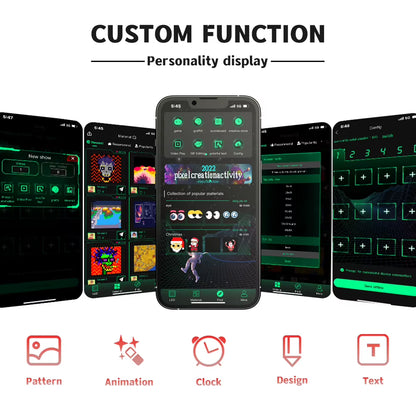 LED Car Dynamic Devil Eye Light Remote Control Car Demon Eyes Flexible Display Screen Light Bluetooth-Compatible for Car Windows